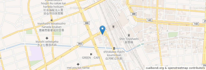Mapa de ubicacion de タイムズ en Jepun, 愛知県, 豊橋市.