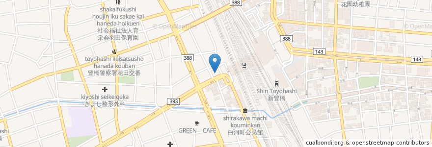 Mapa de ubicacion de 百万石 en Giappone, Prefettura Di Aichi, Toyohashi.