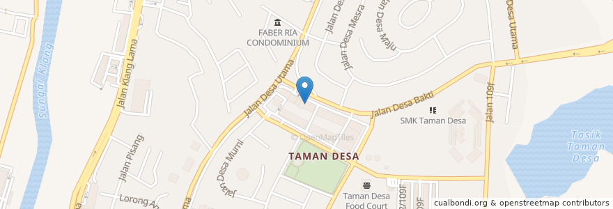 Mapa de ubicacion de Klinik Taman Desa en Malaisie, Selangor, Kuala Lumpur.
