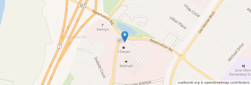Mapa de ubicacion de 7-Eleven en Verenigde Staten, Californië, Monterey County, Marina.