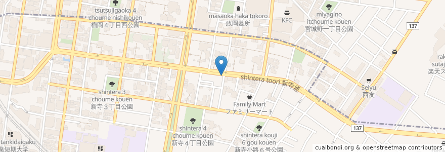 Mapa de ubicacion de ほんま歯科 en Jepun, 宮城県, 仙台市, 若林区.