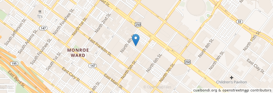 Mapa de ubicacion de Wong Gonzalez en Stati Uniti D'America, Virginia, Richmond City.