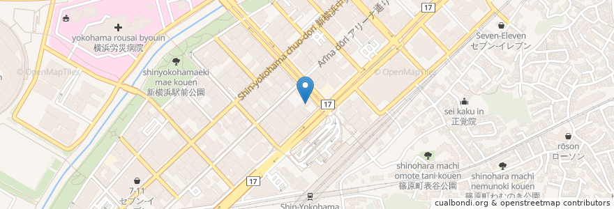 Mapa de ubicacion de セントラル歯科 en Japonya, 神奈川県, 横浜市, 港北区.