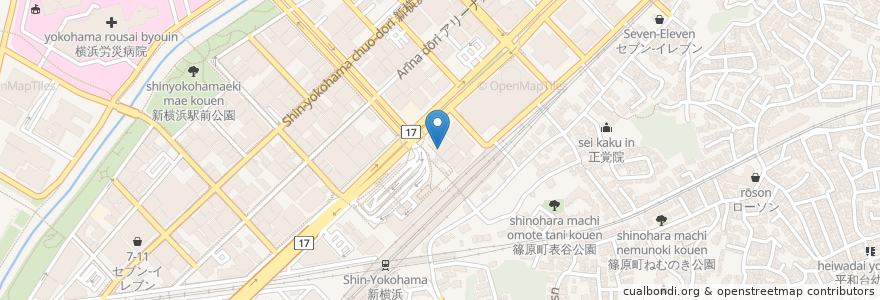 Mapa de ubicacion de 横浜銀行 en ژاپن, 神奈川県, 横浜市, 港北区.