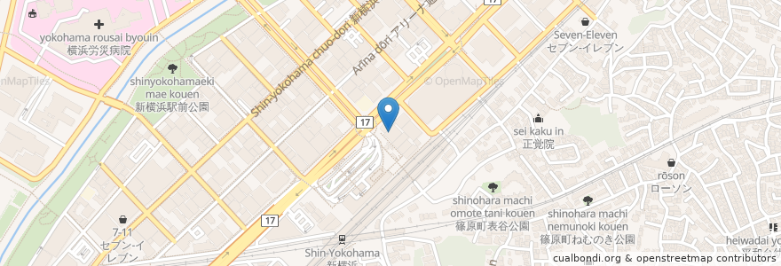 Mapa de ubicacion de 新横浜歯科 en ژاپن, 神奈川県, 横浜市, 港北区.