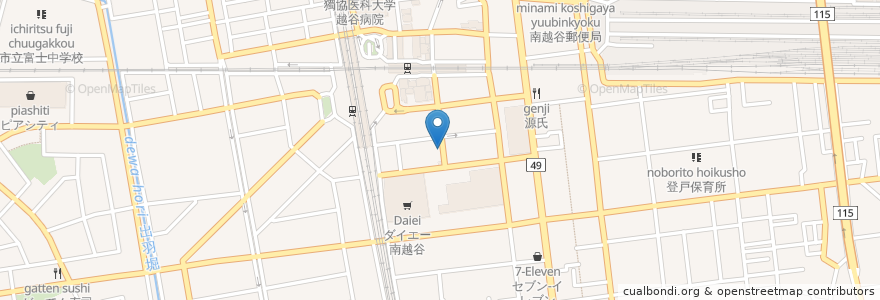Mapa de ubicacion de マルキン en 日本, 埼玉県, 越谷市.