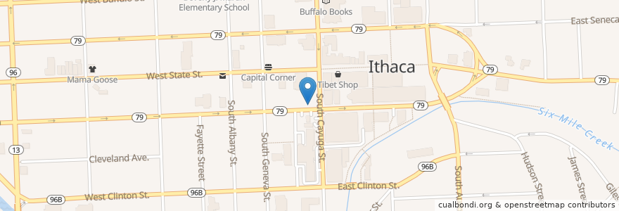 Mapa de ubicacion de New Delhi Diamond's Indian Cuisine en États-Unis D'Amérique, New York, Tompkins County, Ithaca Town, Ithaca.