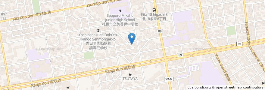 Mapa de ubicacion de 久保田歯科医院 en Japão, 北海道, 石狩振興局, Sapporo, 東区.