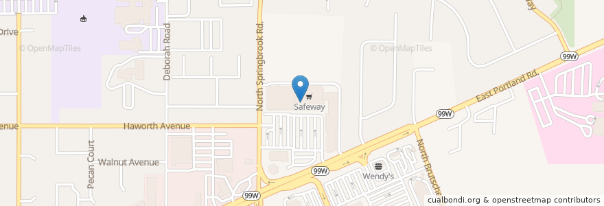 Mapa de ubicacion de Safeway en Amerika Syarikat, Oregon, Yamhill County, Newberg.