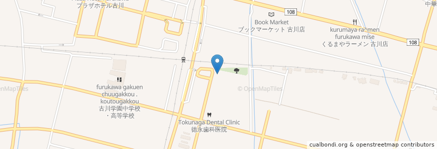 Mapa de ubicacion de 古川駅南耳鼻咽喉科 en 日本, 宫城县, 大崎市.