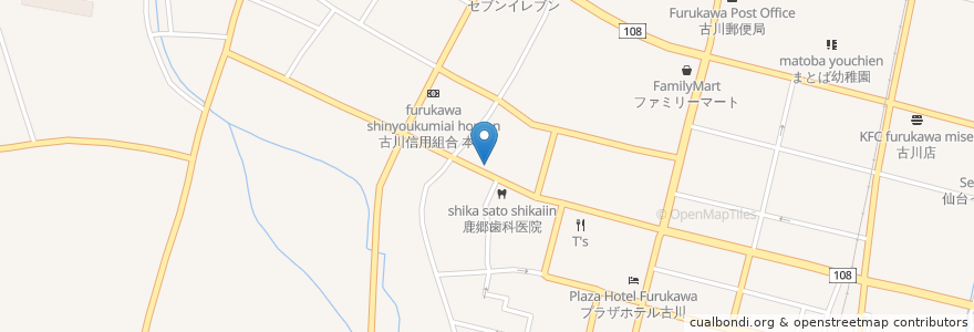 Mapa de ubicacion de Cafe Avain en Japon, Préfecture De Miyagi, 大崎市.