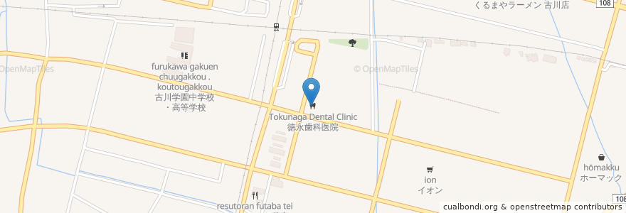 Mapa de ubicacion de 徳永歯科医院 en 日本, 宮城県, 大崎市.
