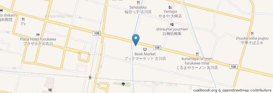 Mapa de ubicacion de エネオス en 日本, 宮城県, 大崎市.
