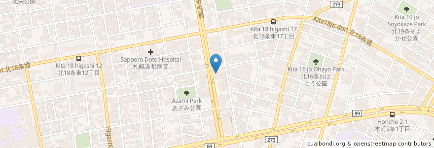 Mapa de ubicacion de さっぽろ脊椎外科クリニック en Japonya, 北海道, 石狩振興局, 札幌市, 東区.