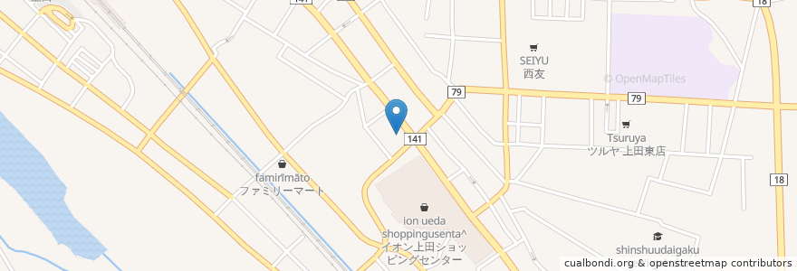 Mapa de ubicacion de ESSO en Japonya, 長野県, 上田市.