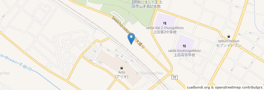 Mapa de ubicacion de いろはにほへと en Japonya, 長野県, 上田市.