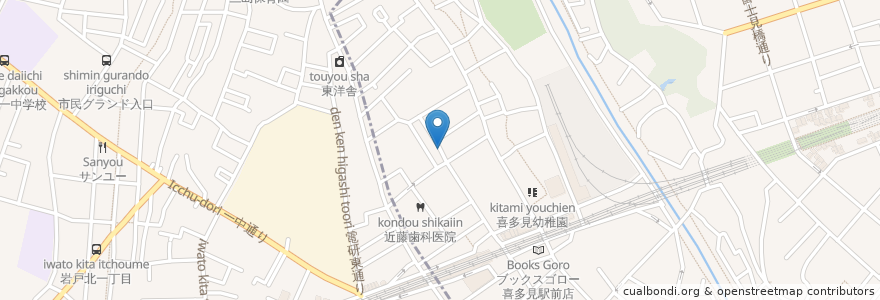 Mapa de ubicacion de 自動販売機 en Jepun, 東京都, 狛江市.