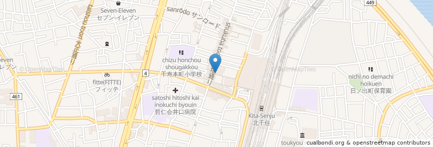Mapa de ubicacion de バーミヤン en 日本, 东京都/東京都, 足立区.