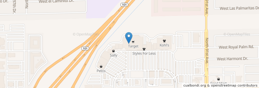 Mapa de ubicacion de CVS Pharmacy en United States, Arizona, Maricopa County, Peoria.