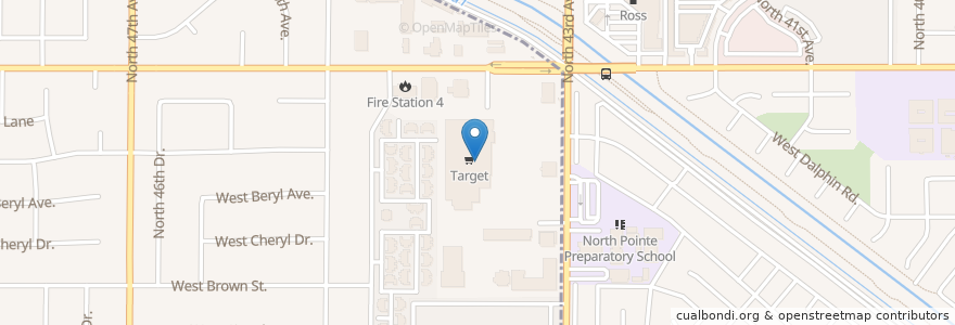 Mapa de ubicacion de CVS en Estados Unidos De América, Arizona, Maricopa County, Phoenix.