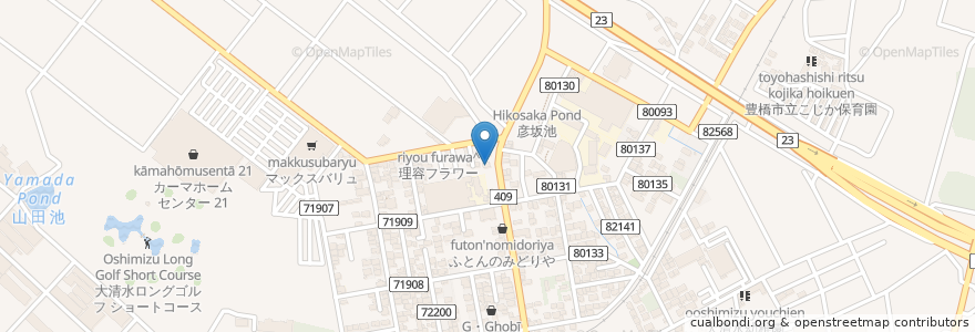 Mapa de ubicacion de なんぶ en 일본, 아이치현, 豊橋市.