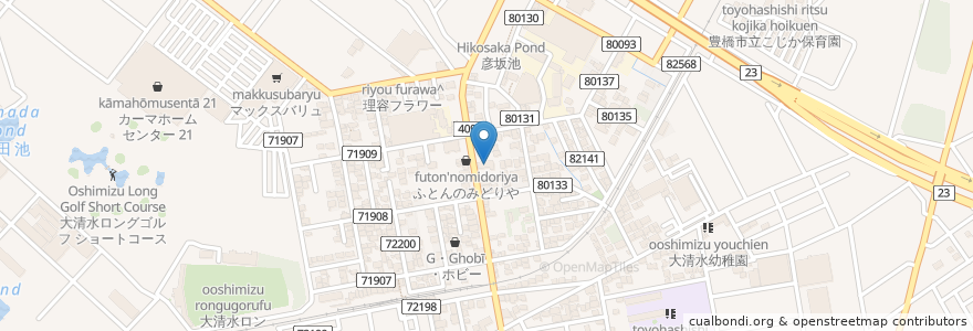 Mapa de ubicacion de こんどう耳鼻咽喉科 en Japan, 愛知県, 豊橋市.