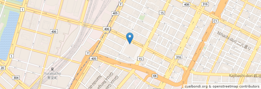 Mapa de ubicacion de Les Rosiers en Jepun, 東京都, 中央区.