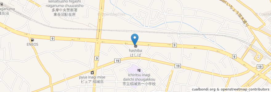 Mapa de ubicacion de はしば en 일본, 도쿄도, 稲城市.