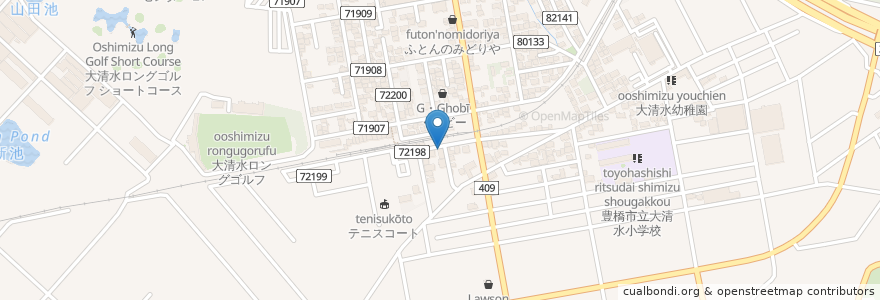 Mapa de ubicacion de 山口薬局 en Japan, Aichi Prefecture, Toyohashi.