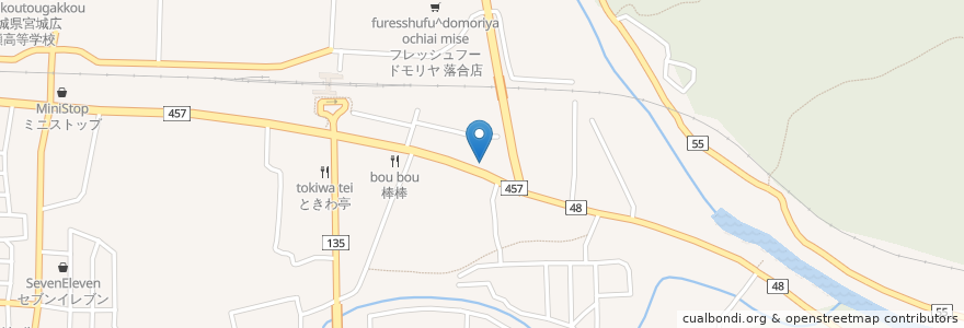 Mapa de ubicacion de 仙台銀行 宮城町支店 en اليابان, 宮城県, 仙台市, 青葉区.