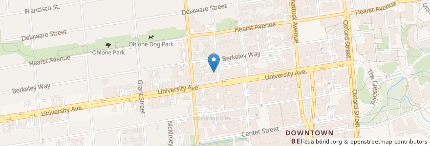 Mapa de ubicacion de The Backroom en United States, California, Alameda County, Berkeley.
