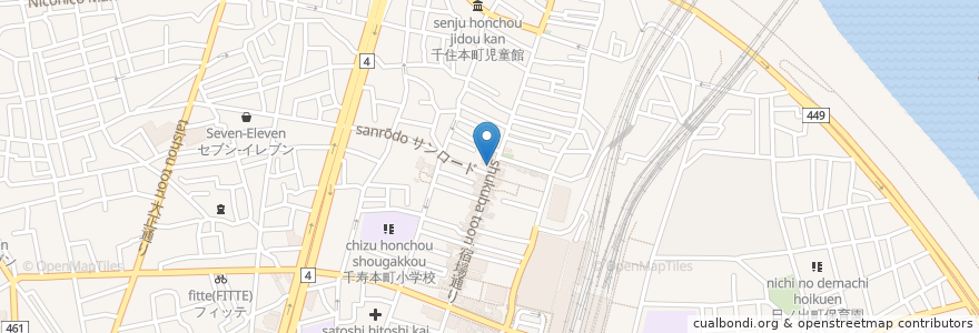 Mapa de ubicacion de 麺屋音 別邸 en Japonya, 東京都, 足立区.