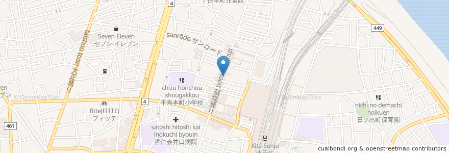 Mapa de ubicacion de Time Tunnel en ژاپن, 東京都, 足立区.