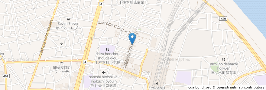 Mapa de ubicacion de 東京やきとん en Japonya, 東京都, 足立区.