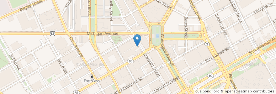 Mapa de ubicacion de Dime Store en Amerika Birleşik Devletleri, Michigan, Detroit.