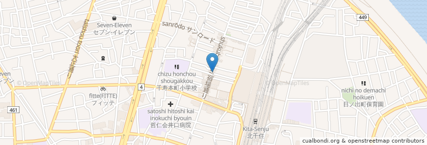 Mapa de ubicacion de Zapot en Jepun, 東京都, 足立区.
