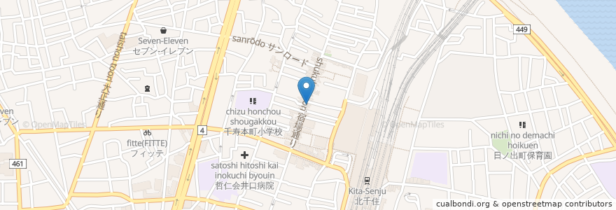 Mapa de ubicacion de アカマル屋 en 日本, 東京都, 足立区.