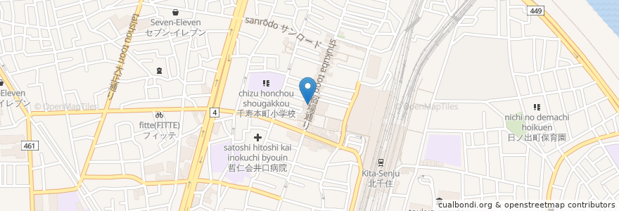 Mapa de ubicacion de アランアランの小路 en Japonya, 東京都, 足立区.