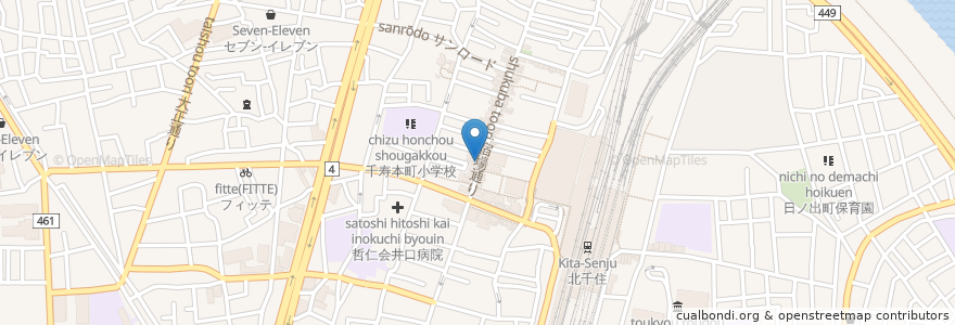 Mapa de ubicacion de ゴーゴーカレー en ژاپن, 東京都, 足立区.