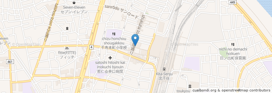Mapa de ubicacion de ミライザカ en Japon, Tokyo, 足立区.