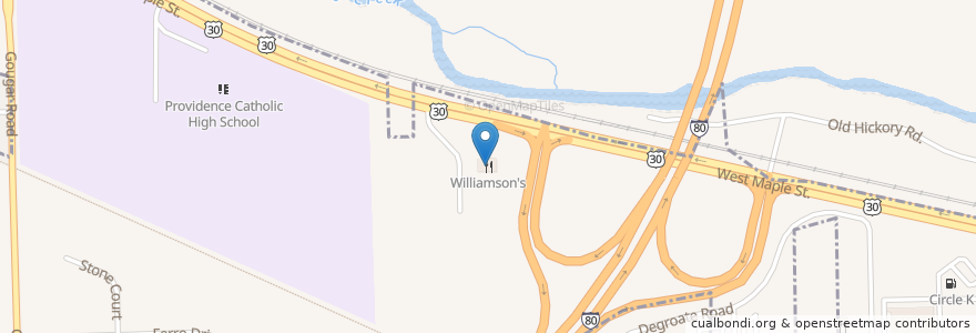 Mapa de ubicacion de Williamson's en United States, Illinois, Will County, New Lenox.