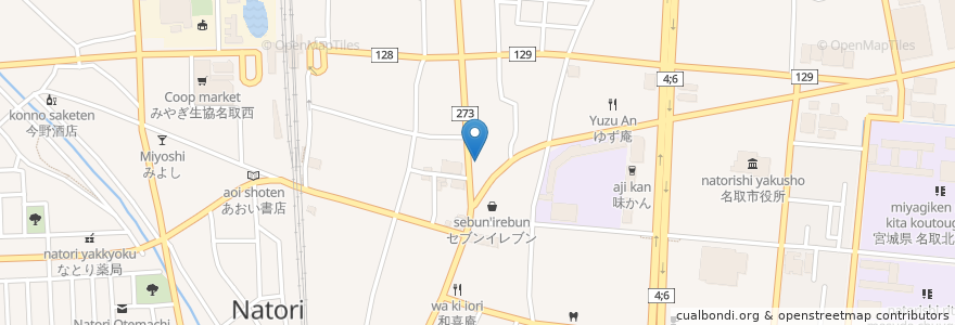 Mapa de ubicacion de 仙台銀行 名取支店 en 日本, 宮城県, 名取市.