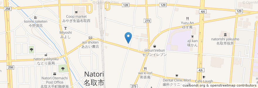 Mapa de ubicacion de 武田内科医院 en Japón, Prefectura De Miyagi, 名取市.