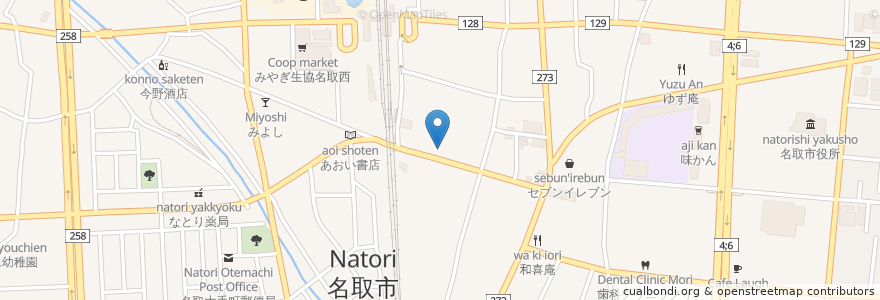 Mapa de ubicacion de 清水歯科医院 en Japonya, 宮城県, 名取市.
