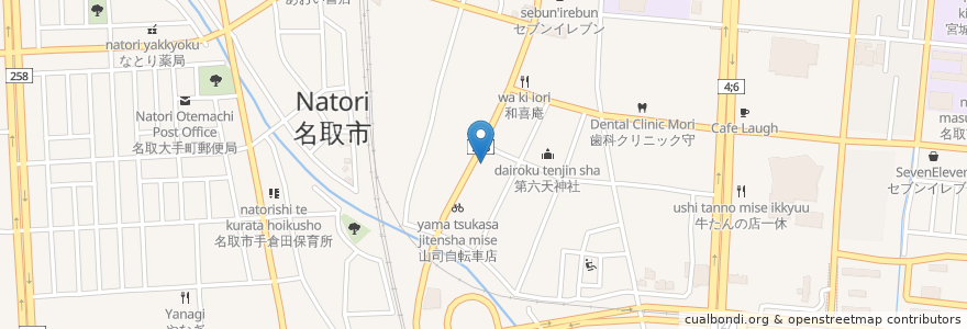 Mapa de ubicacion de KK食堂 en 日本, 宮城県, 名取市.