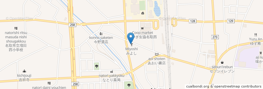 Mapa de ubicacion de みよし en Япония, Мияги, 名取市.