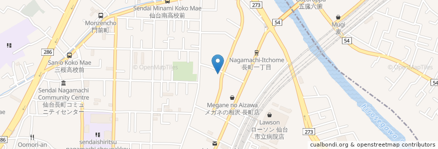 Mapa de ubicacion de 千葉歯科医院 en Japon, Préfecture De Miyagi, 仙台市, 太白区.