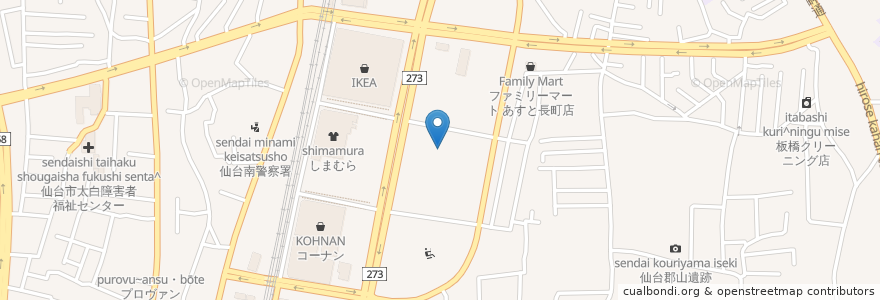 Mapa de ubicacion de ツルハドラッグあすと長町店 en Japonya, 宮城県, 仙台市, 太白区.