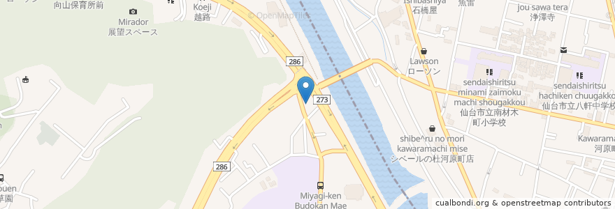Mapa de ubicacion de とんかつ大竹 en Japón, Prefectura De Miyagi, 仙台市, 太白区.