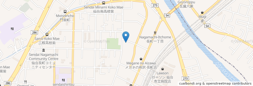 Mapa de ubicacion de 矢車寿司 en Jepun, 宮城県, 仙台市, 太白区.